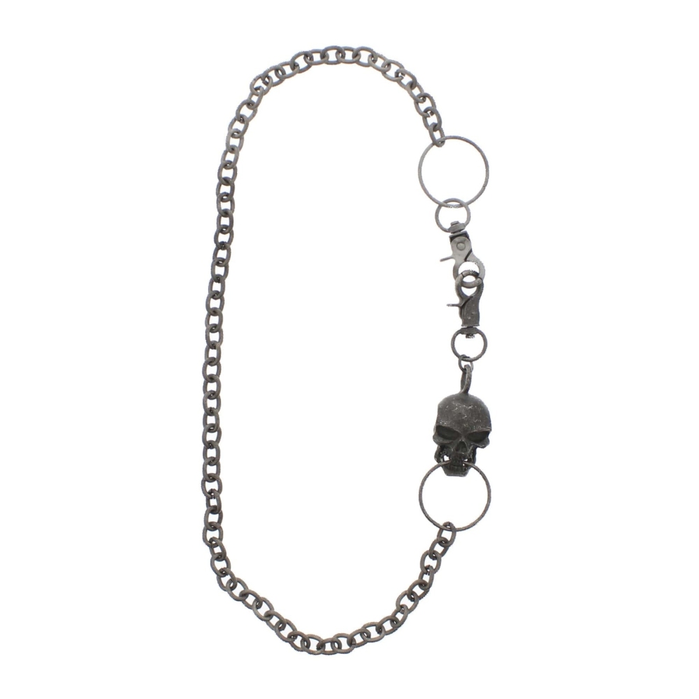Zac's Alter Ego - Burnished Silver Skull Key Chain / Necklace Portemonneeketting/broekketting - Zilverkleurig